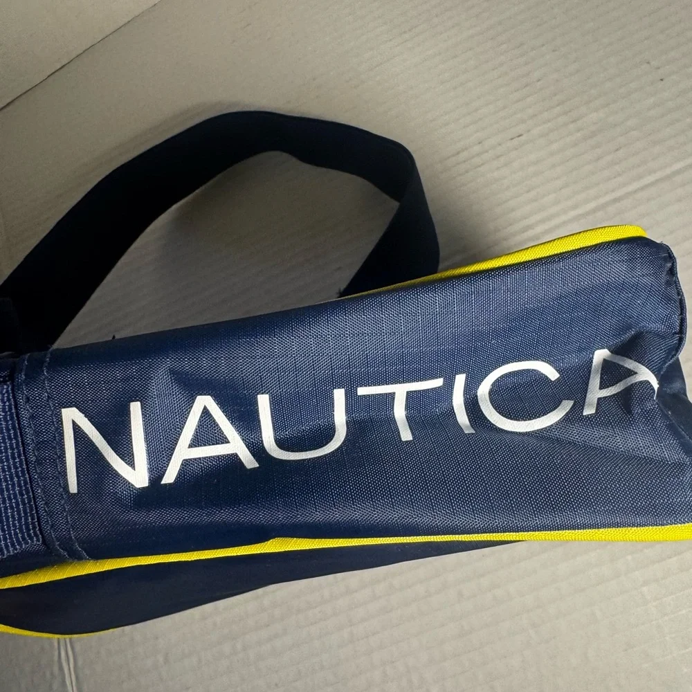 Nautica Unisex Navy and Yellow Messenger Bag